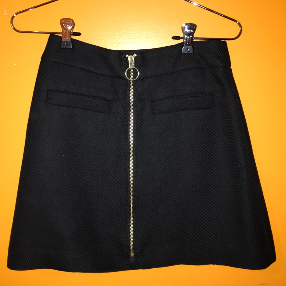 Black Zip Front Mini Skirt Express Size 0